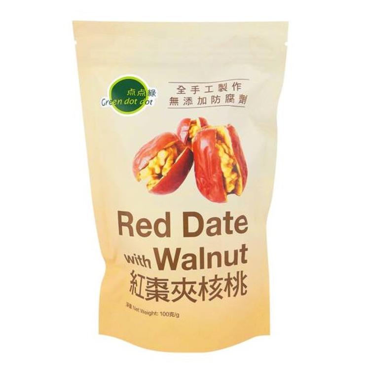 點點綠 紅棗夾核桃 100g
