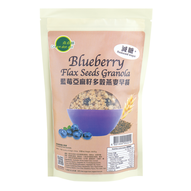 點點綠藍莓亞麻籽多穀有機燕麥早餐 300g