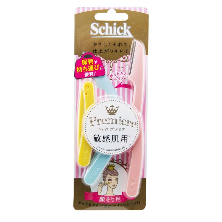 舒適摺疊L型Premiere即棄剃刀3入裝(顏用)

