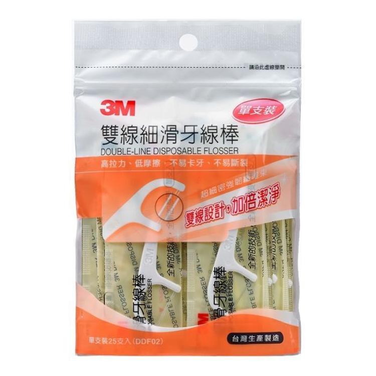 3M 雙線細滑牙縫棒25支-獨立包裝