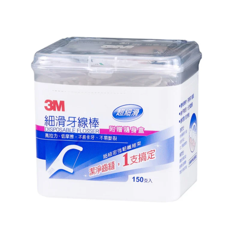 3M 細滑牙線棒150支盒裝(附隨身盒)