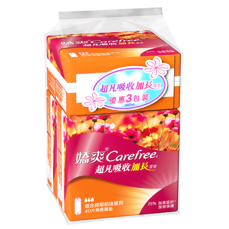 嬌爽(超凡吸收加長)40片三包裝