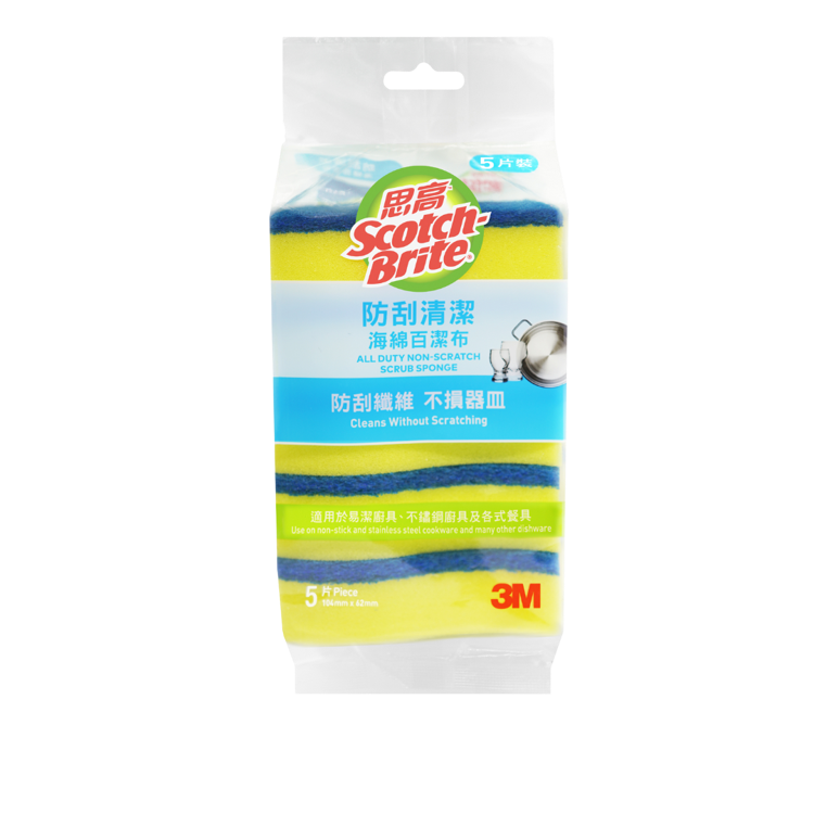 思高™ 海綿百潔布 - 防刮清潔 (5片裝) (JR420HK+1)