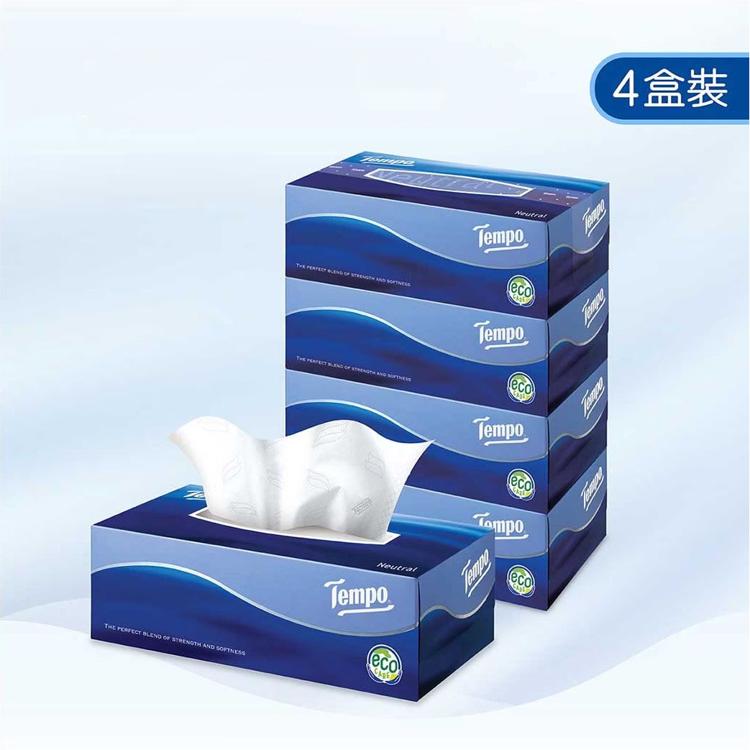 Tempo 盒裝紙巾天然無味 16x4盒