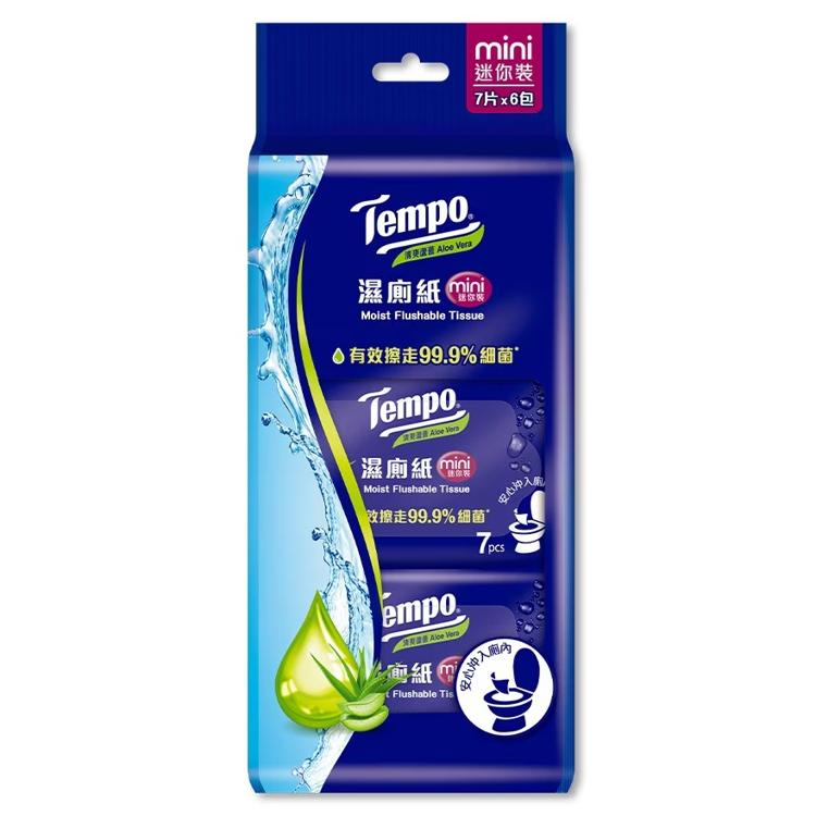 Tempo清爽蘆薈濕廁紙迷你裝 7張X6包