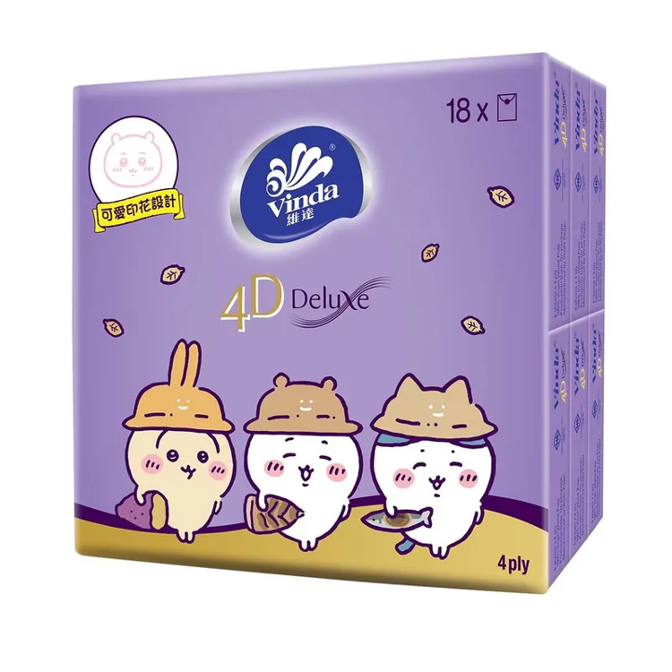 4D Deluxe無香迷你紙手帕(吉伊卡哇)(印花)